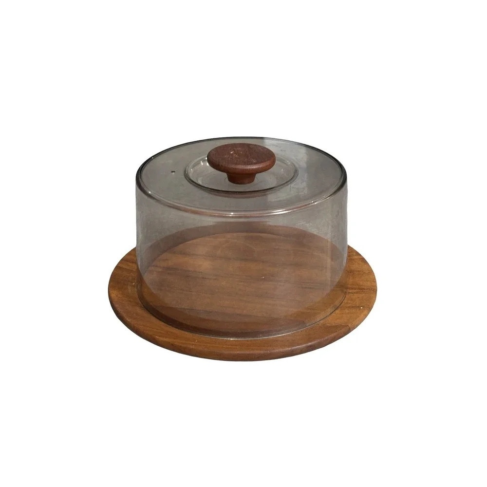 Mid-Century Danish‎ Teak & Acrylic Cheese Dome by Lüthje Wood